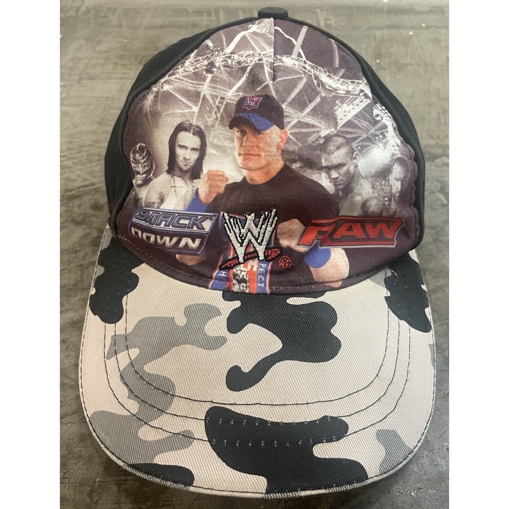 WWE Raw vs Smack Down Youth Hat Baseball Ball Cap ADJUSTABLE Back 2009 John Cena